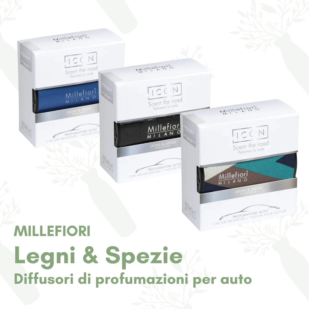 Legni & Spezie - Diffusori di profumazioni per auto Millefiori