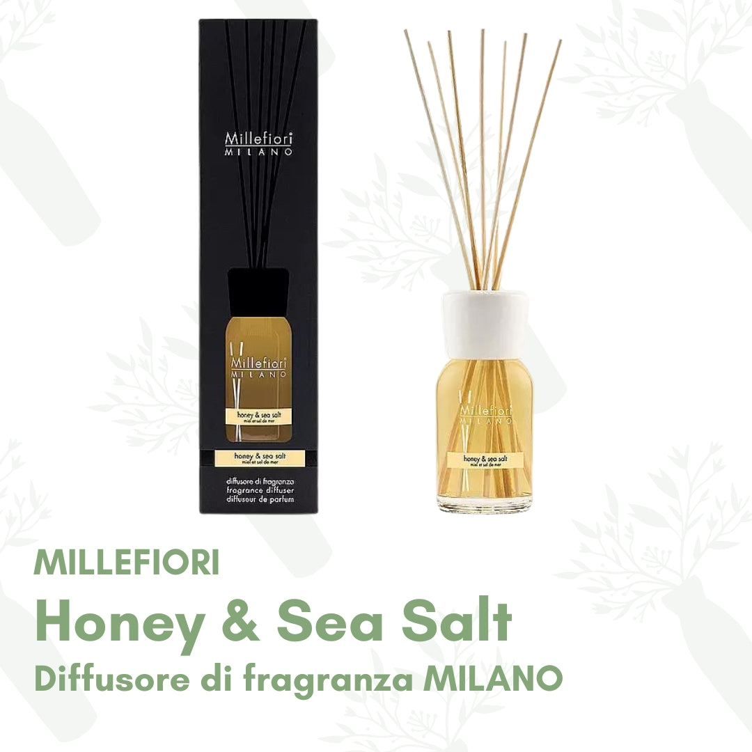 Honey & Sea Salt - Millefiori Diffusore di Fragranza a Bastoncino