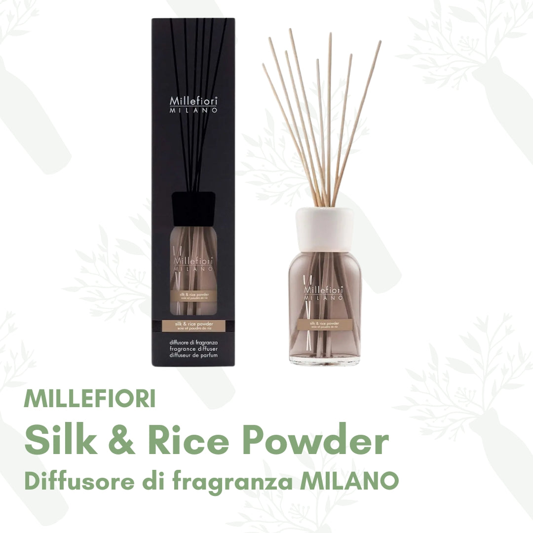 Silk & Rice Powder - Millefiori Diffusore di Fragranza a Bastoncino "Milano"