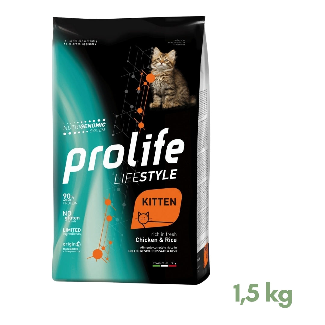 Prolife Lifestyle Crocchette Gatto Cucciolo Pollo Riso
