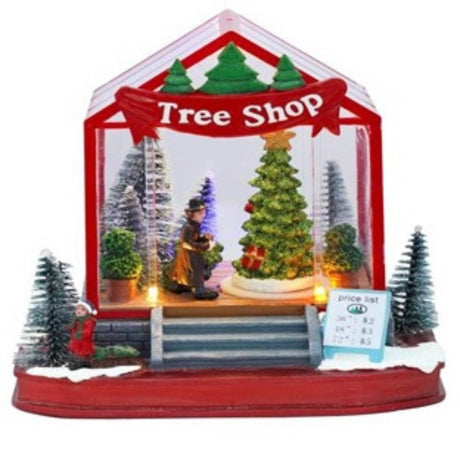 Tree Shop Natalizio con Albero di Natale Rotante e LED