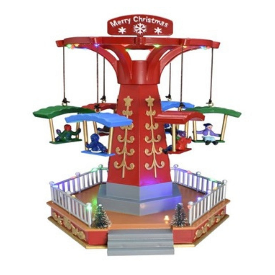 Giostra di Natale con Seggiolini Volanti e LED