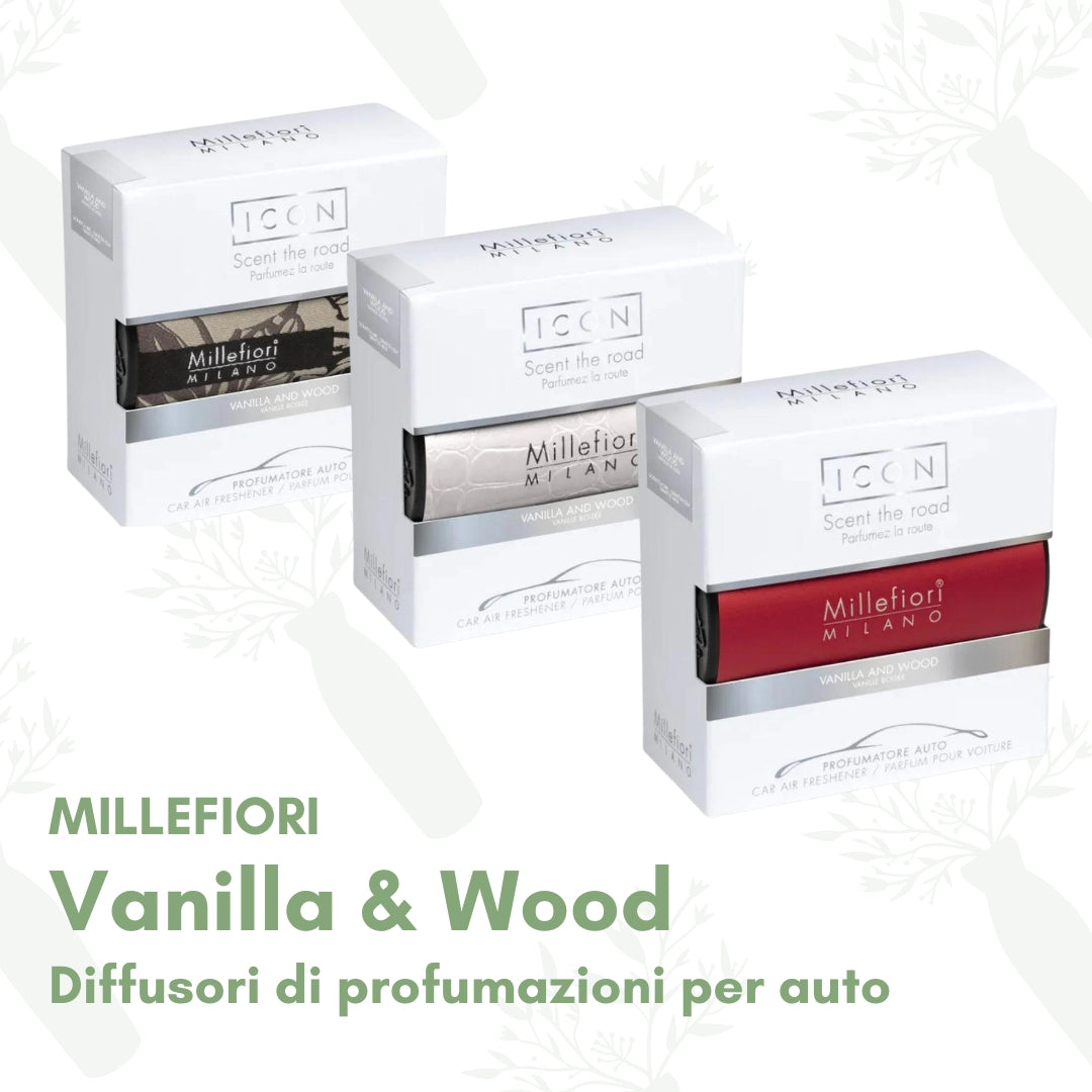 Vanilla & Wood - Diffusori di profumazioni per auto Millefiori