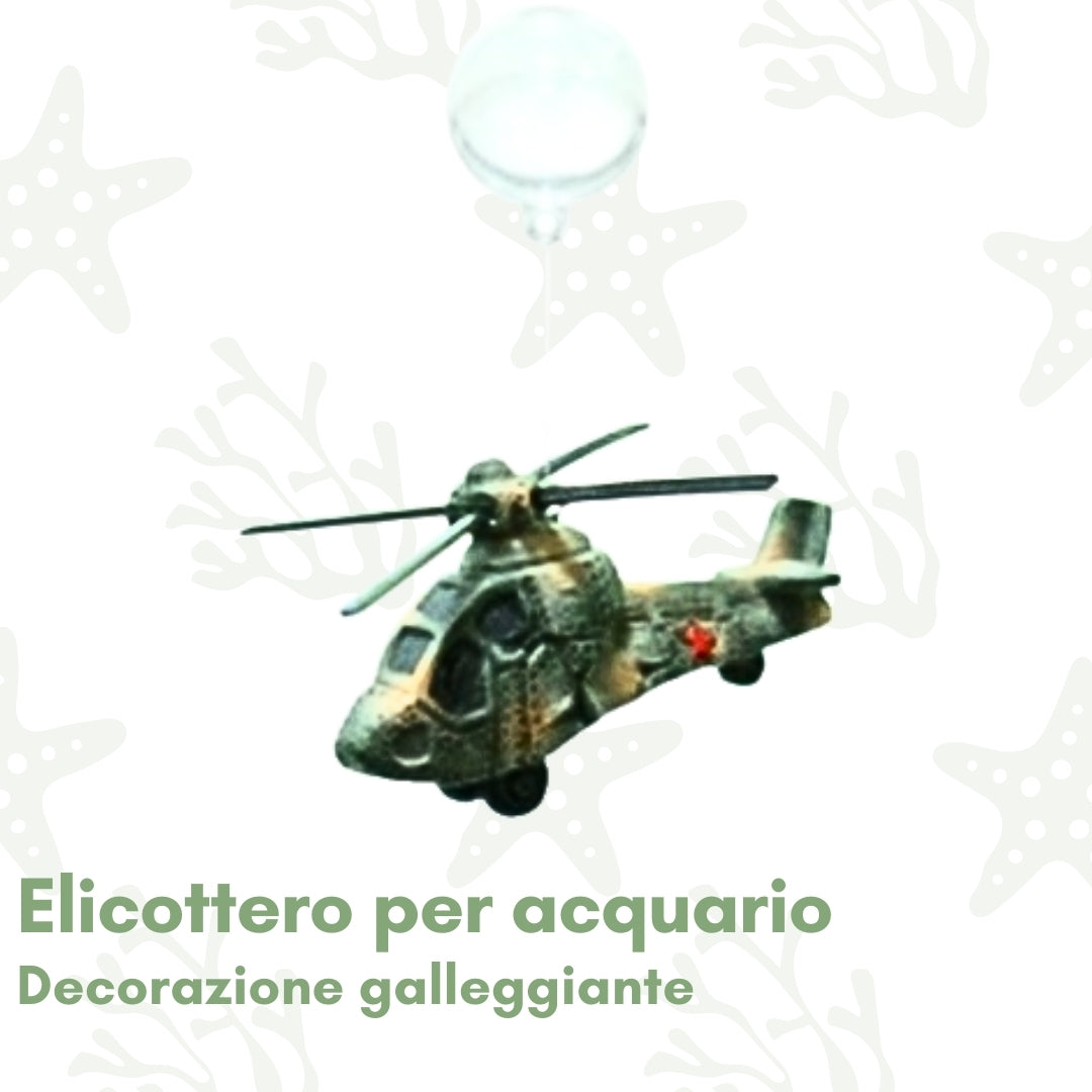 Elicottero per Acquario - Decorazione galleggiante originale