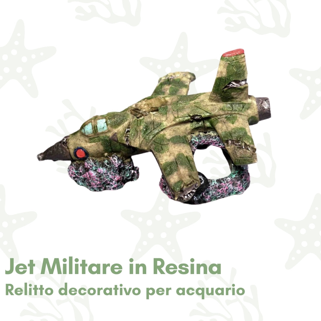 Jet Militare in Resina -  Relitto decorativo per acquario