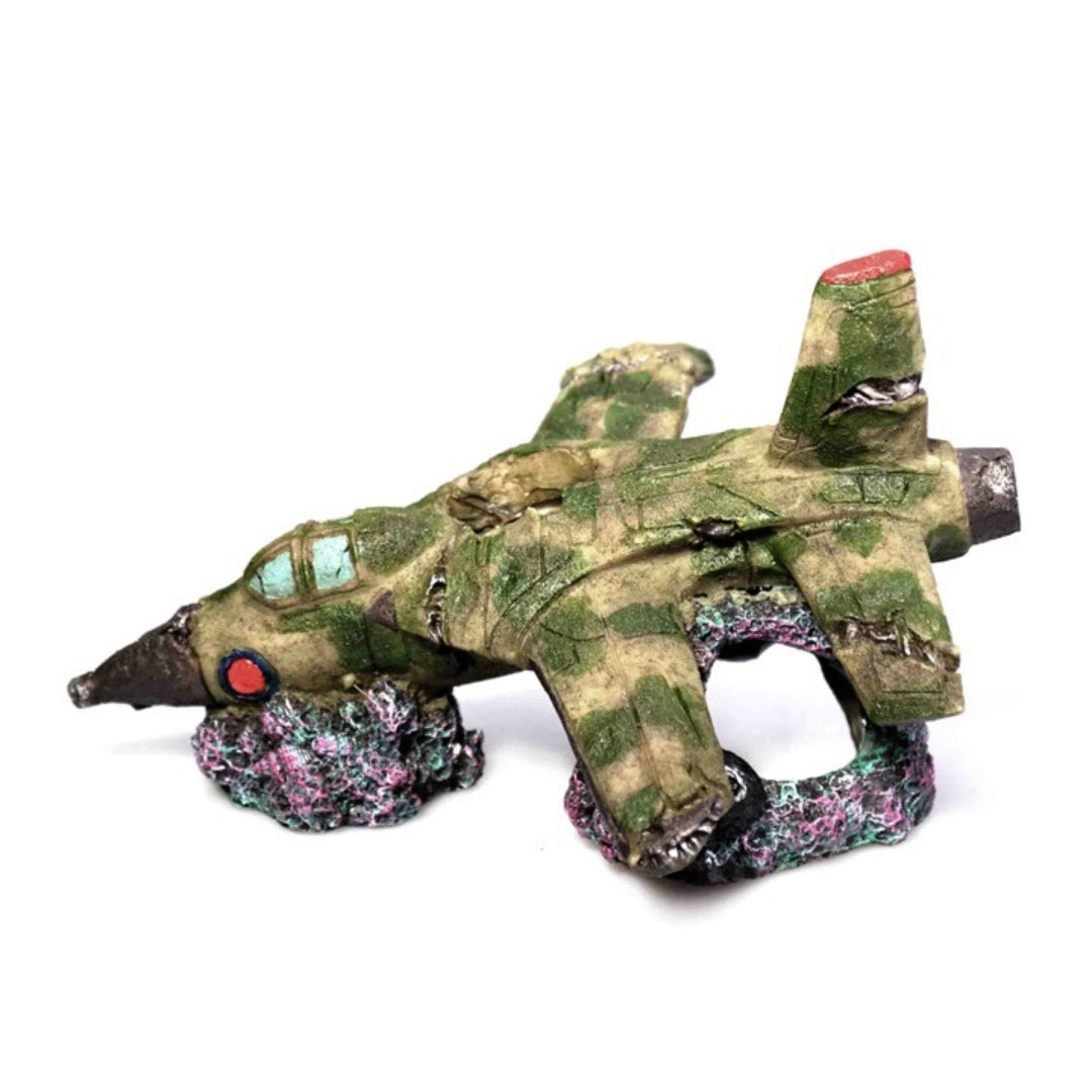 Jet Militare in Resina -  Relitto decorativo per acquario
