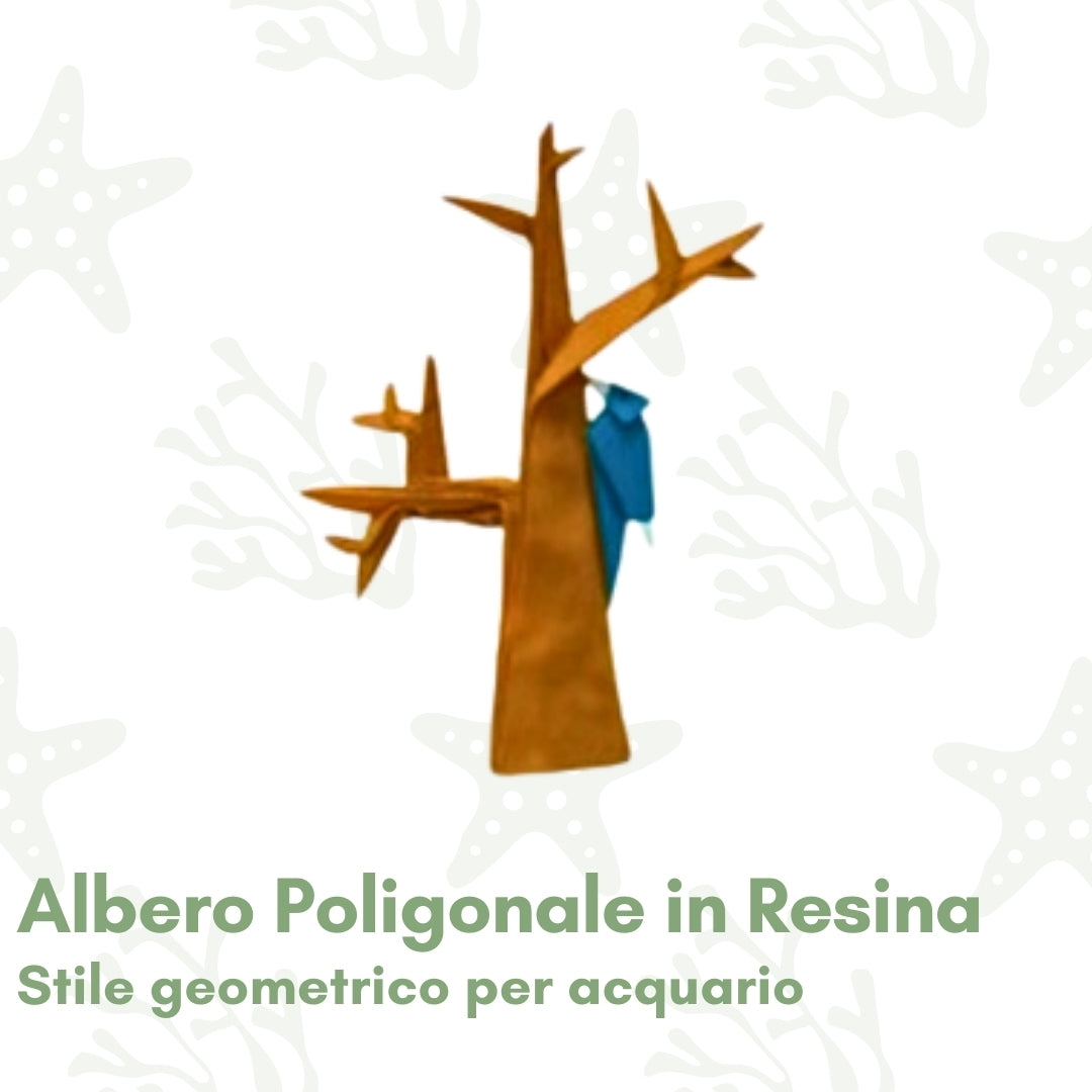 Albero Poligonale in Resina - Stile geometrico per acquario