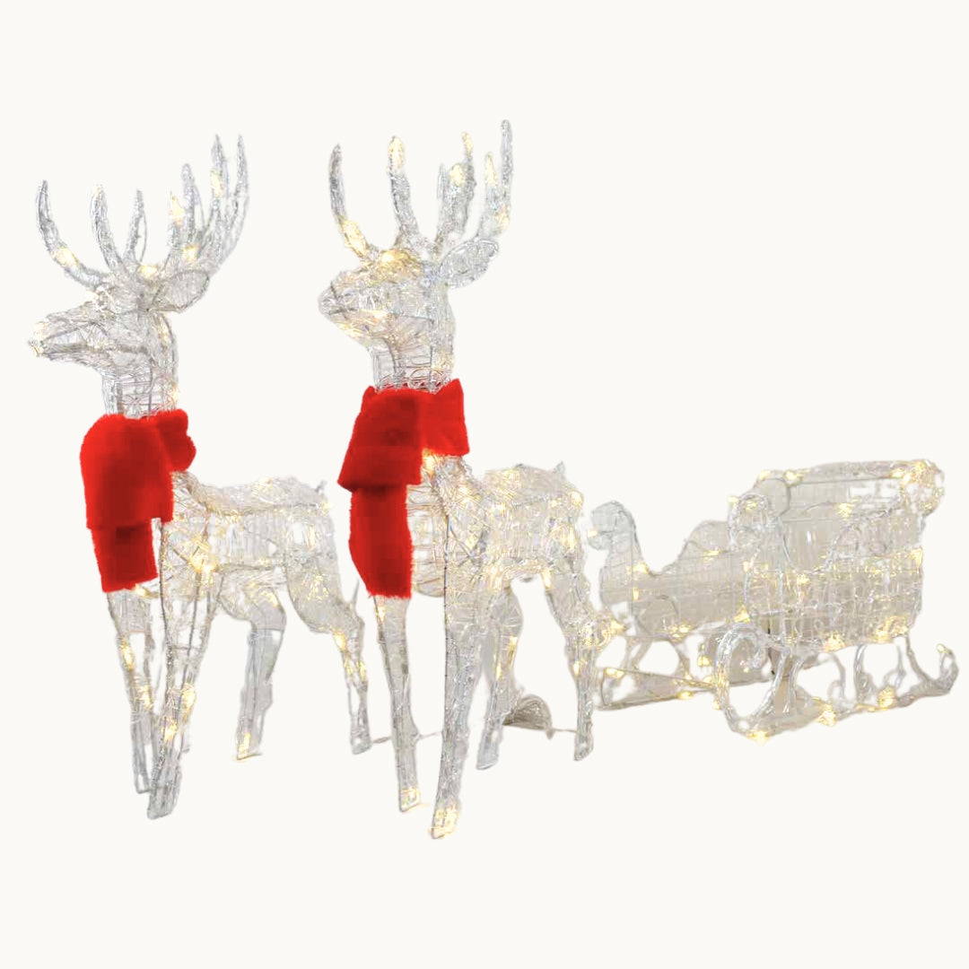 Coppia di Renne Led - Renne natalizie per vetrine