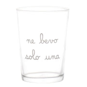 Bicchiere in vetro temperato da 50 cl con scritta bianca "ne bevo solo una".
