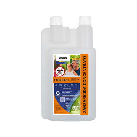 Flacone da 1 litro di Etokraft Zanzaricida concentrato Stocker, soluzione per nebulizzazione