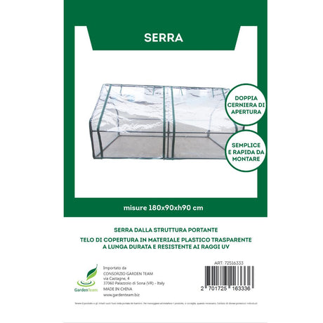 Serra con telo trasparente, ideale per piante aromatiche e ortaggi.
