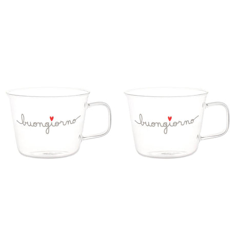 Simple Day – Set 2 tazze colazione 480 ml con scritte