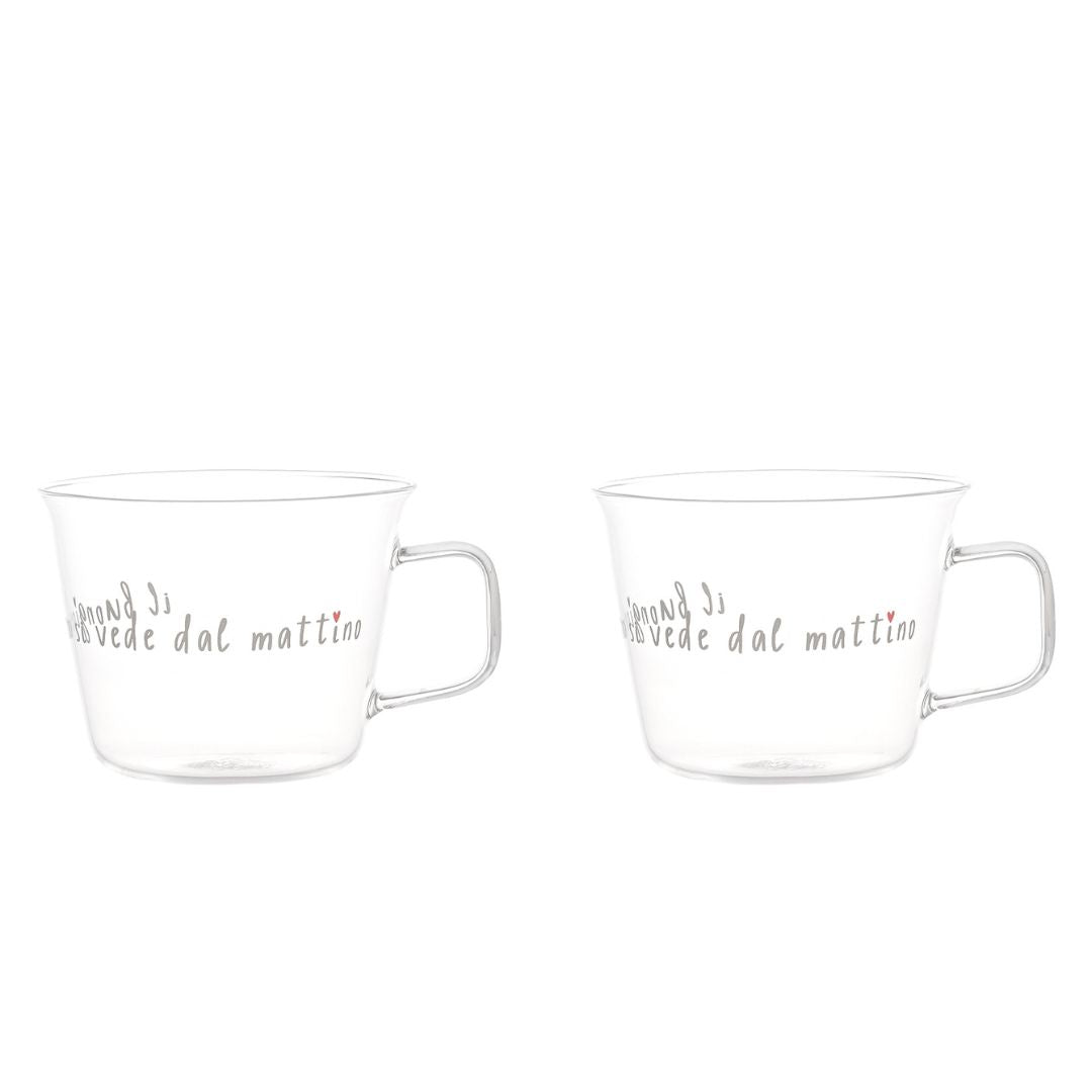Simple Day – Set 2 tazze colazione 480 ml con scritte