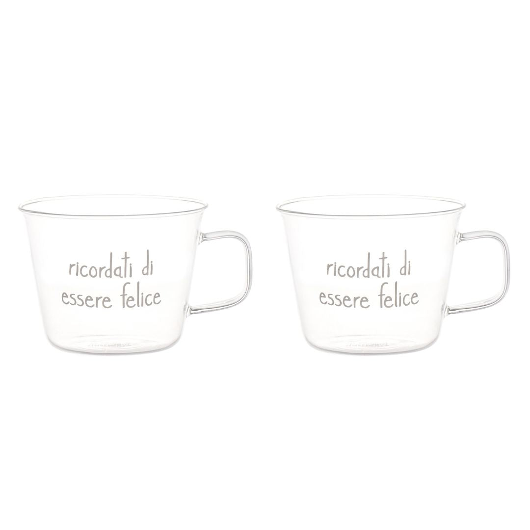 Simple Day – Set 2 tazze colazione 480 ml con scritte