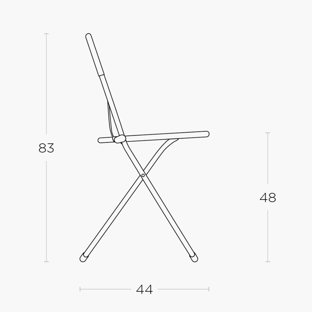 misure sedia pieghevole da esterno Balcony II Lafuma tinta unita terre