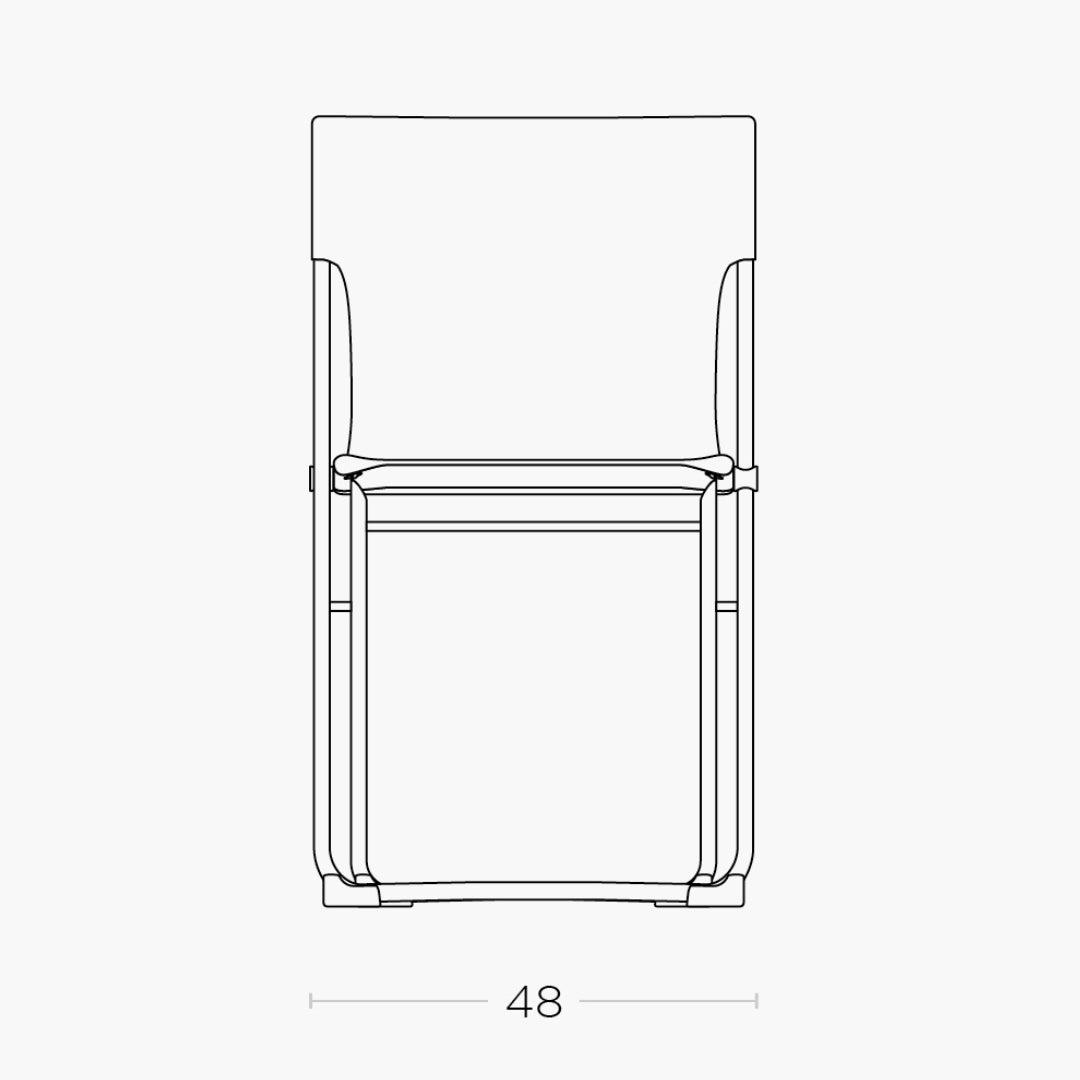 misure fronte sedia pieghevole da esterno Balcony II Lafuma tinta unita terre