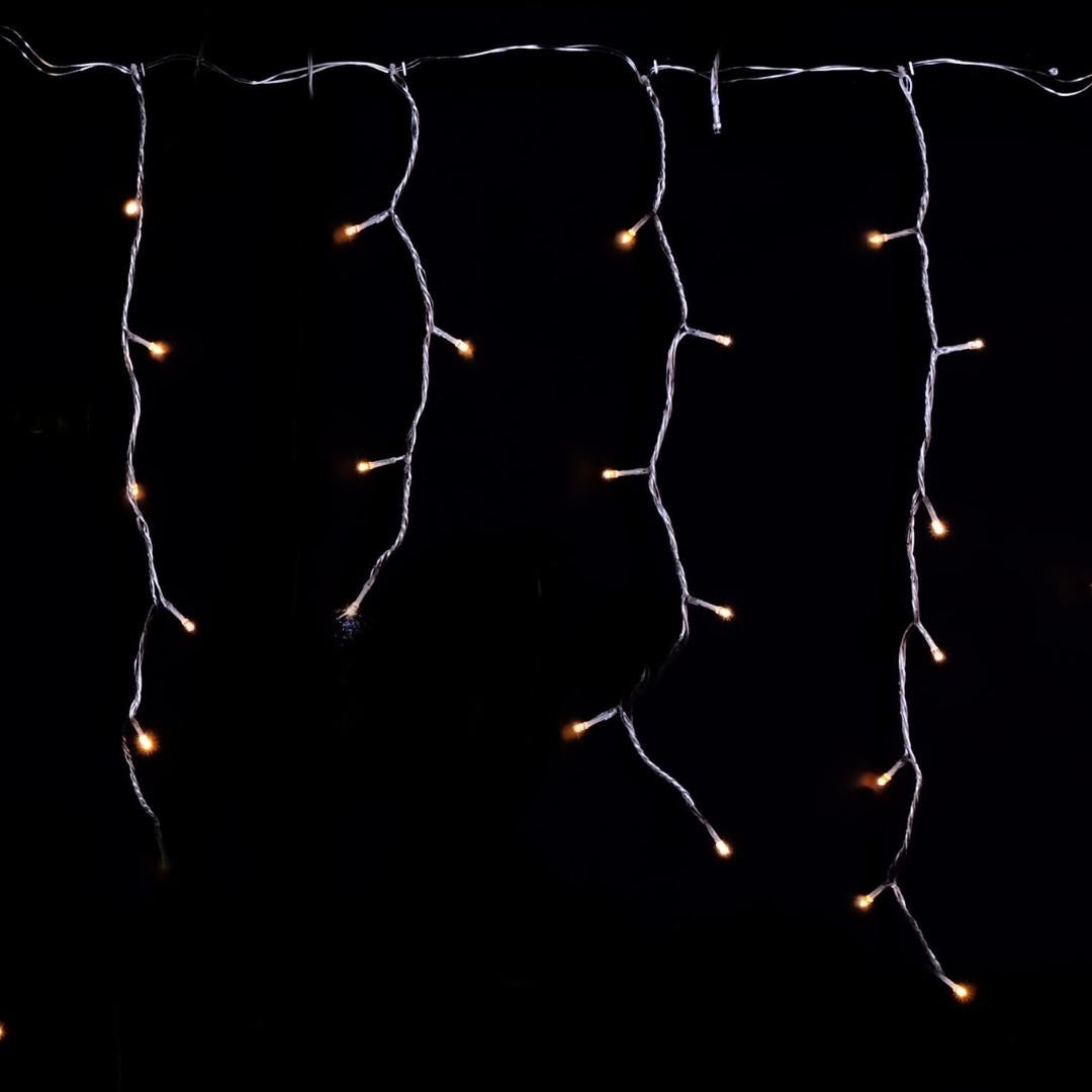 Tenda Luminosa 72 Led 220 cm - Luci a cascata da esterno a batteria