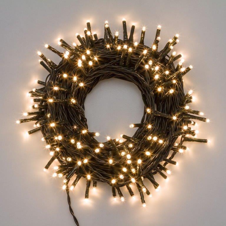 CATENA 120 MINILUCCIOLE LED 3MM LUCE FISSA CON TIMER Luci Albero di Natale BIA Home & Garden