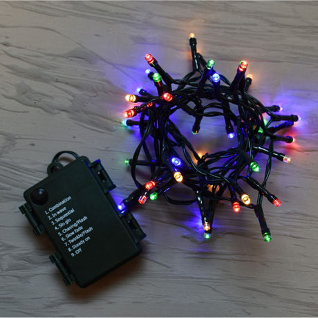 CATENA LUMINOSA A LED A BATTERIA CON TIMER E GIOCHI DI LUCE Luci Albero di Natale BIA Home & Garden