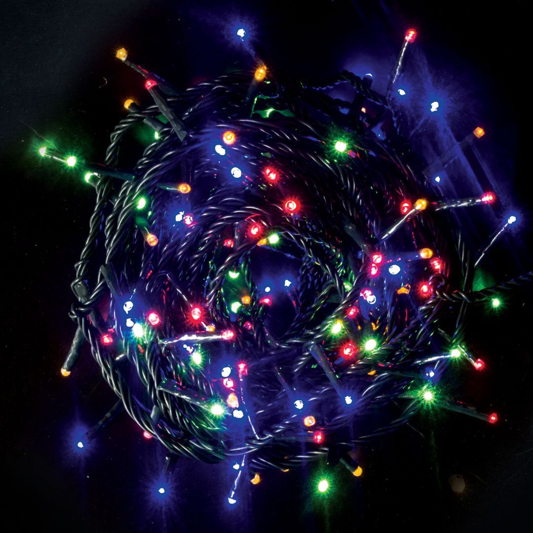 CATENA LUMINOSA A LED A BATTERIA CON TIMER E GIOCHI DI LUCE Luci Albero di Natale BIA Home & Garden