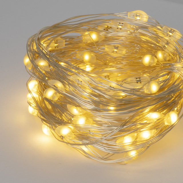 Catena Metal 100 LED Jumbo a Batteria Uso Interno Luci a Batteria Garden Team