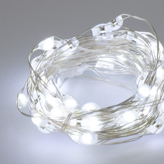 Catena Metal 50 LED Jumbo a Batteria Uso INTERNO Luci a Batteria Garden Team