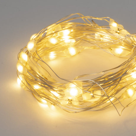 Catena Metal 50 LED Jumbo a Batteria Uso INTERNO Luci a Batteria Garden Team