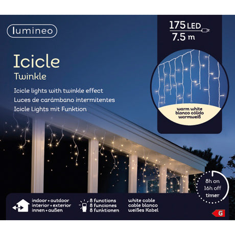 Icicle Twinkle 7,5 metri - Tenda luci di Natale