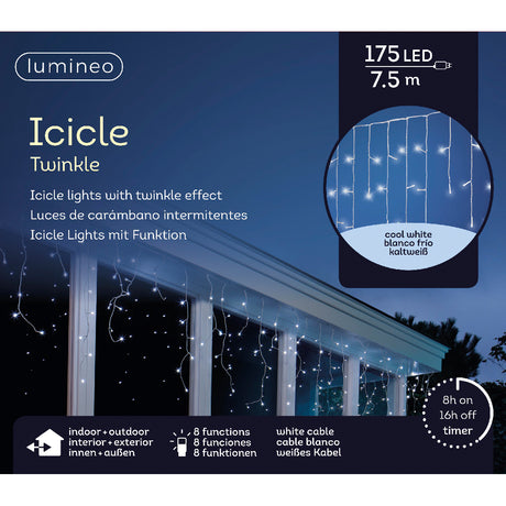 Icicle Twinkle 7,5 metri - Tenda luci di Natale
