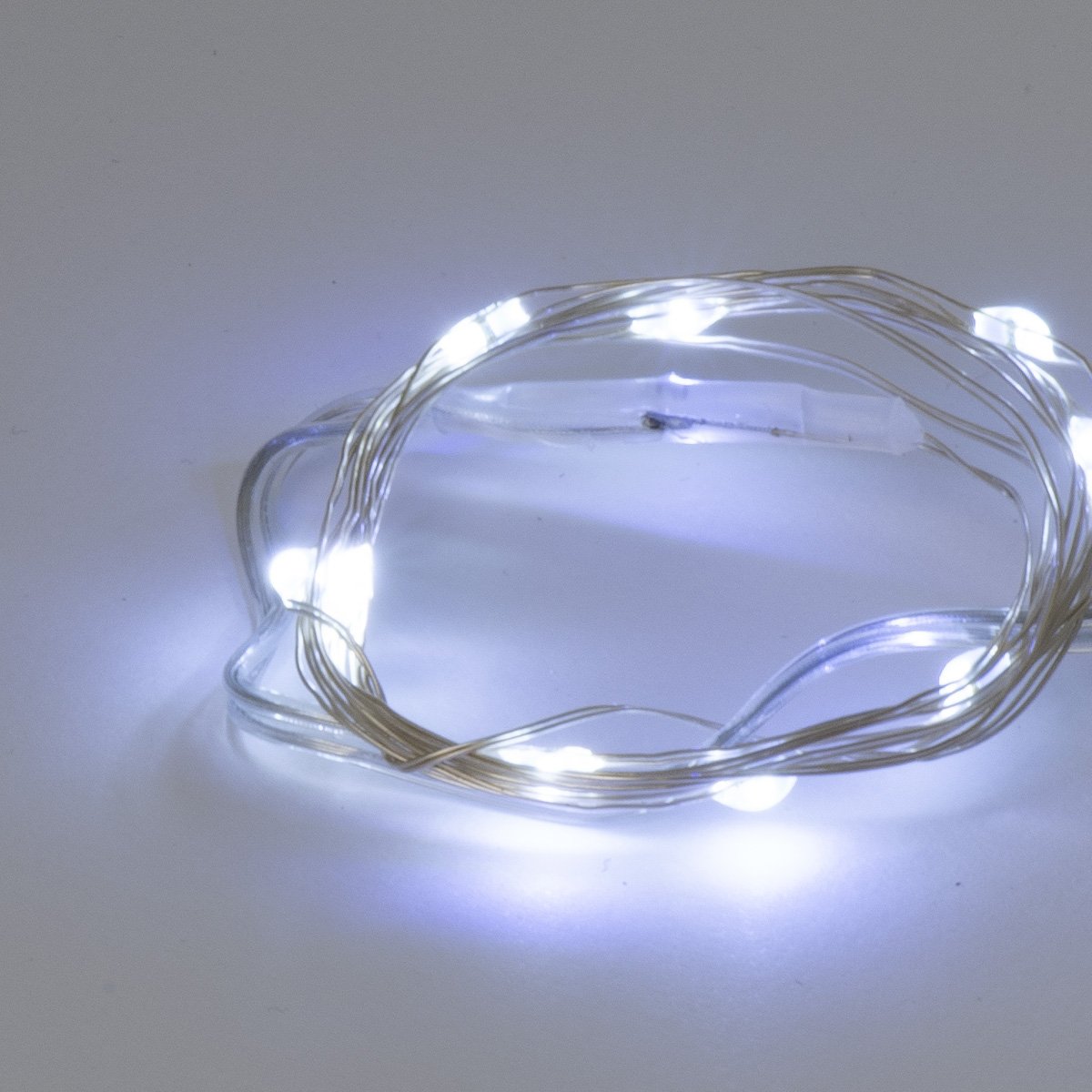 Set 2 Filo Metal 10 LED Batteria uso Interno Luci a Batteria Garden Team