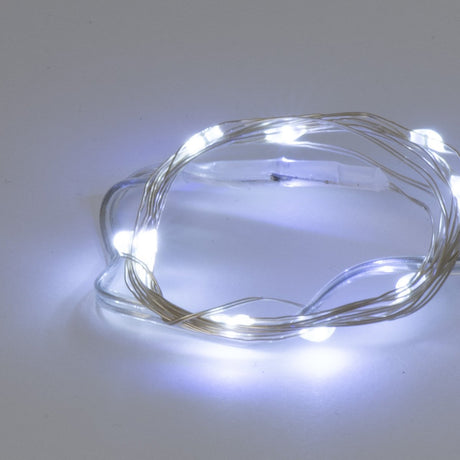 Set 2 Filo Metal 10 LED Batteria uso Interno Luci a Batteria Garden Team