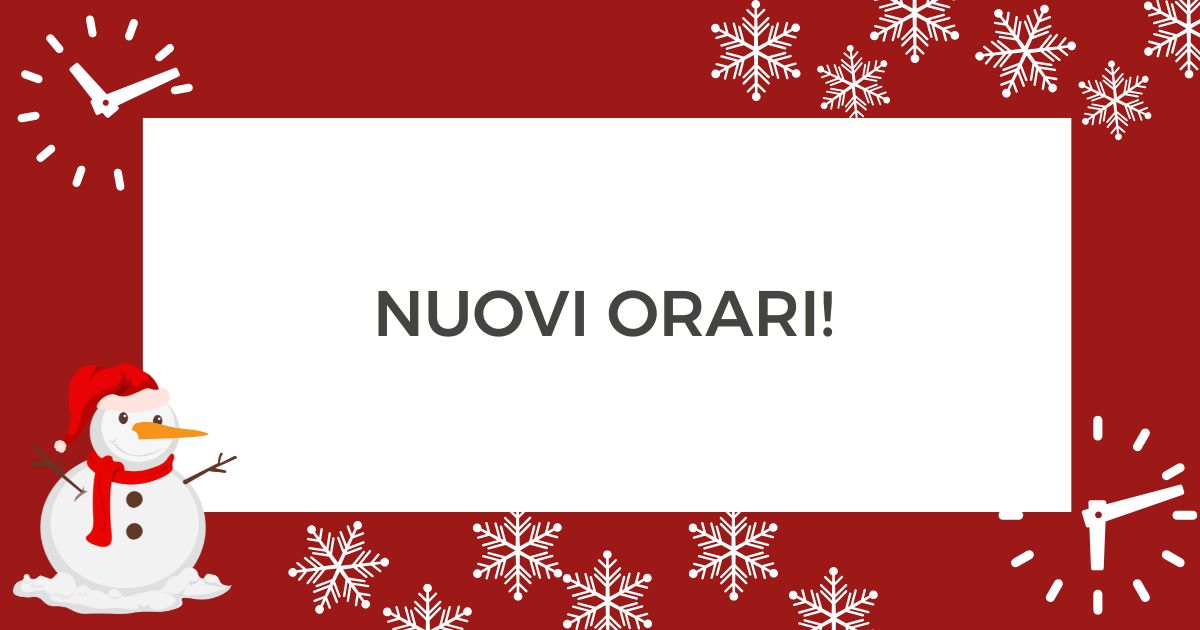 Da sabato 18 ottobre: orario continuato tutti i giorni!