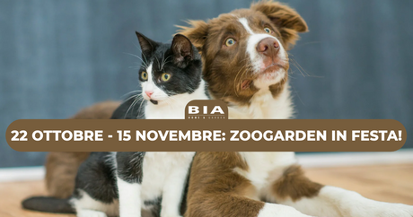 Cane e gatto insieme per ZooGarden in festa, dal 22 ottobre al 15 novembre da Bia Home&Garden a Parma