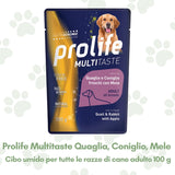 Prolife Multitaste Cibo Umido Cane Adulto Quaglia Coniglio Mele 300g