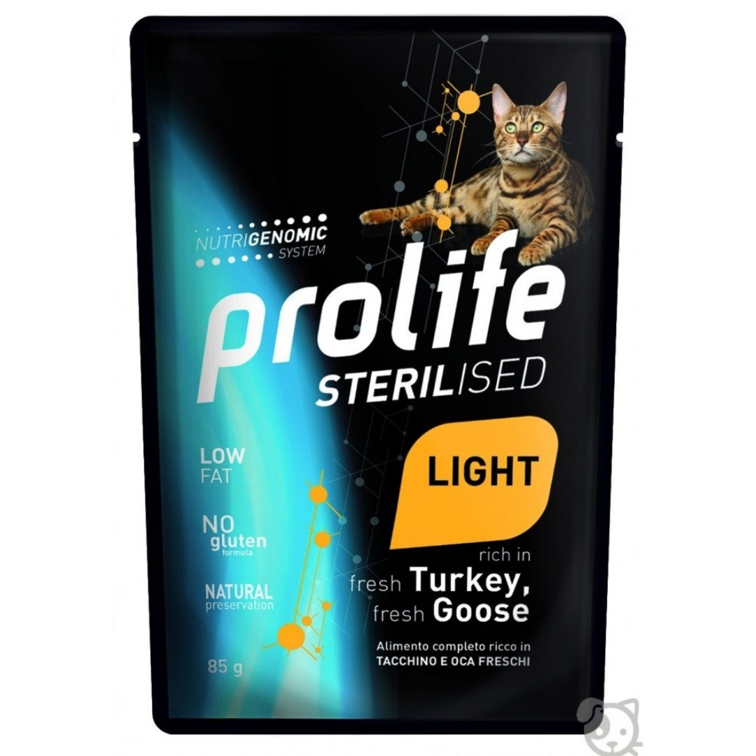 Prolife Sterilized Grainfree Cibo Umido Light Gatto Adulto Tacchino Oca 85g