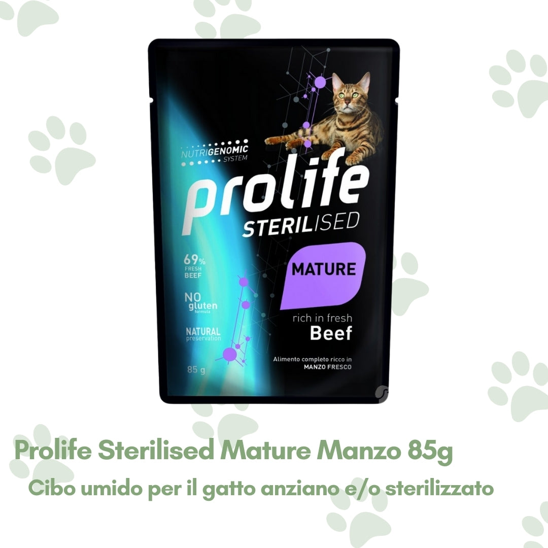 Prolife Sterilized Grainfree Cibo Umido Gatto Maturo Manzo 85g