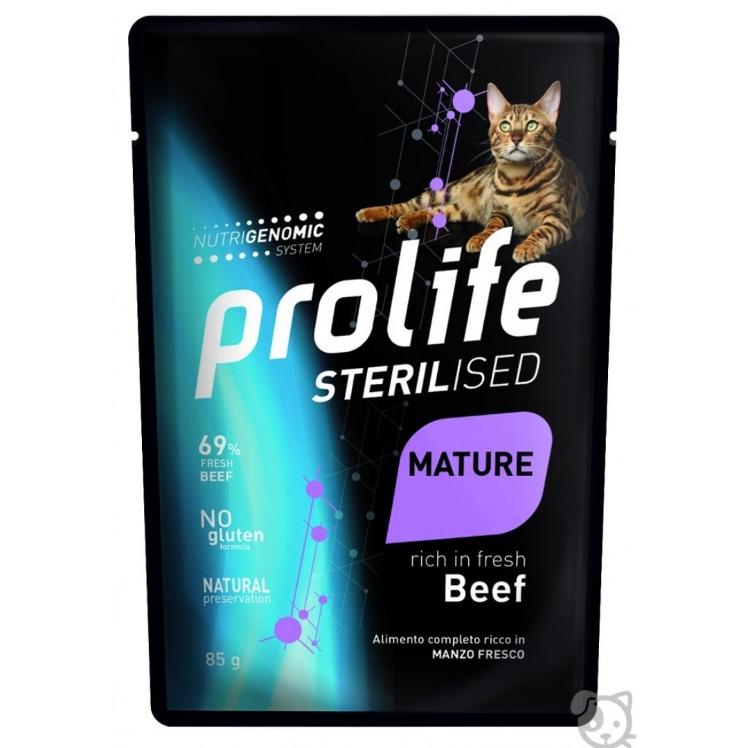 Prolife Sterilized Grainfree Cibo Umido Gatto Maturo Manzo 85g