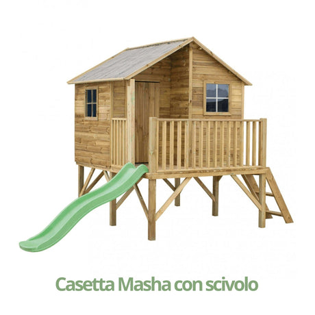 Masha - Grande casetta rialzata in legno per bambini