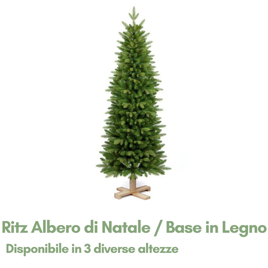 Ritz Albero di Natale con Base in Legno