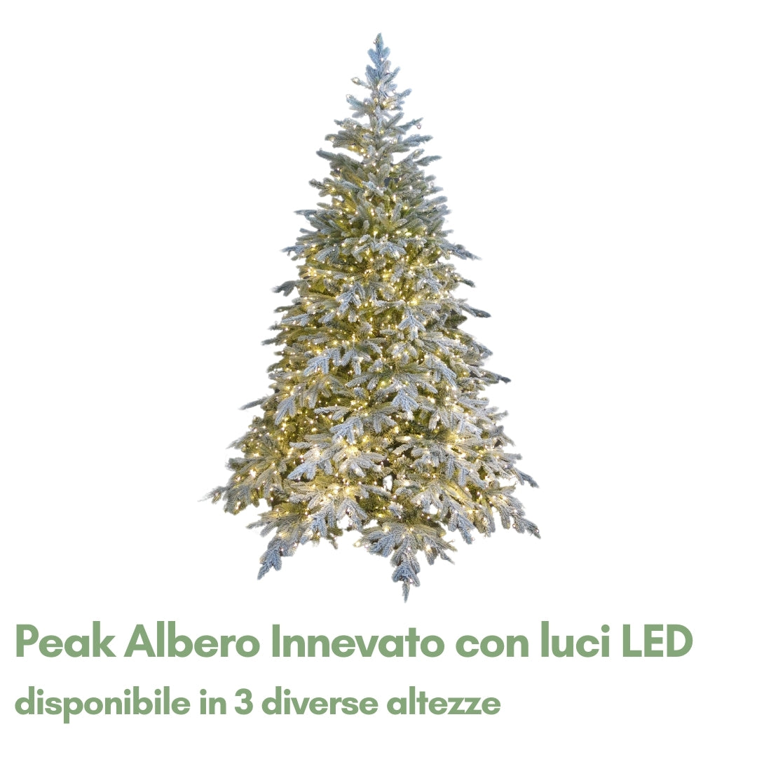 Peak Albero di Natale Innevato con LED PE PVC