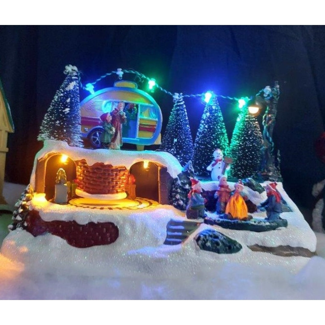 Villaggio di Natale con Treno Luminoso e Musica