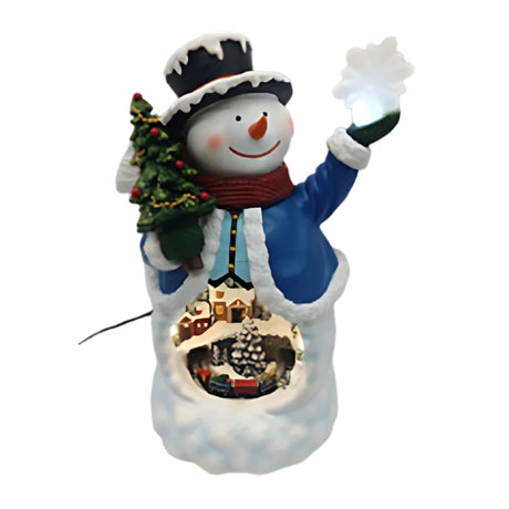 Pupazzo di Neve con Treno in Movimento e Melodie Natalizie