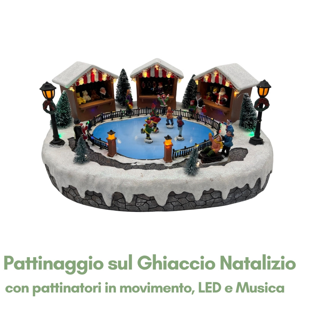 Pattinaggio sul Ghiaccio Natalizio con LED e Musica