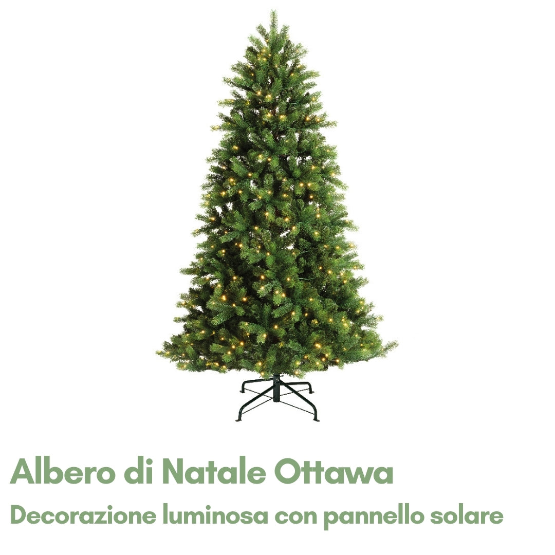 Ottawa Albero di Natale con LED Solare PE/PVC