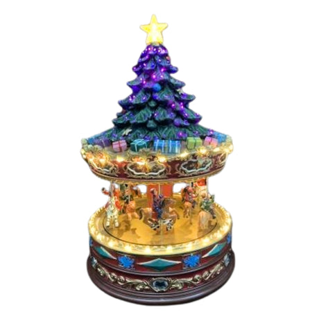 Carosello di Natale con Albero e Luci LED
