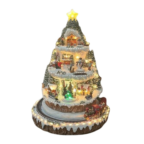 Albero di Natale Luminoso con Treno in Movimento e Musica