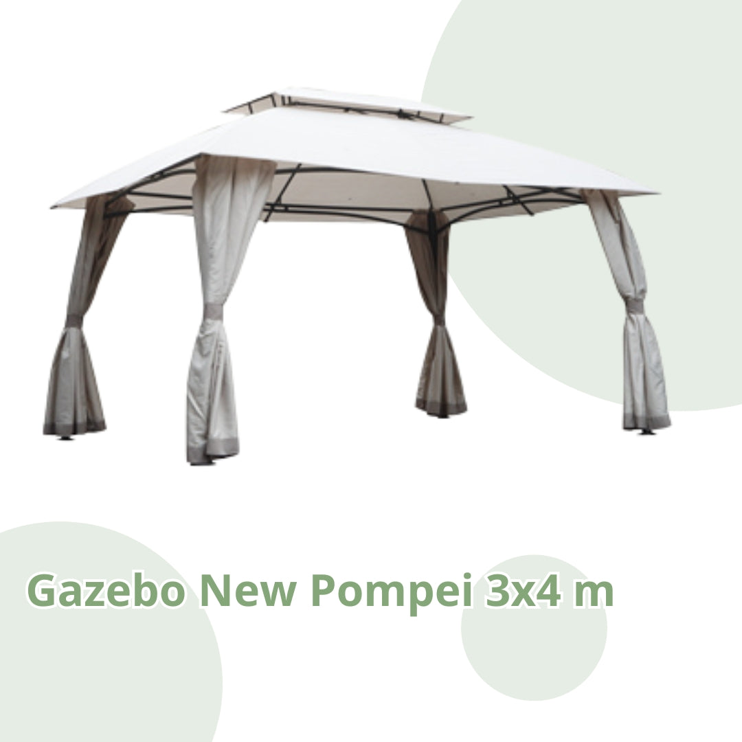 Gazebo New Pompei 3x4 m con Tende