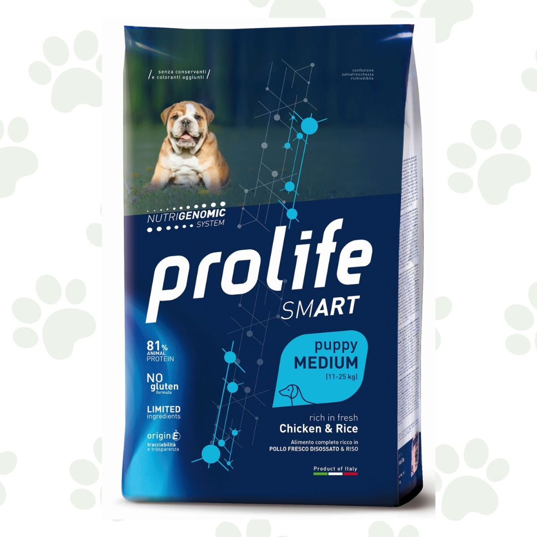 Smart Puppy Chicken & Rice Taglia Med - Crocchette appetibili per cani cuccioli