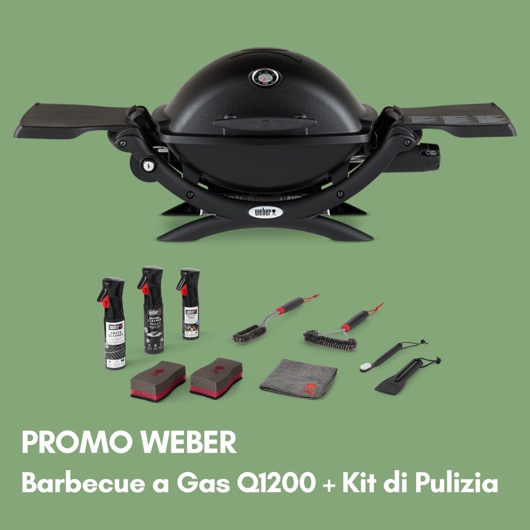 Promo Weber Barbecue a Gas Q1200 + Kit di Pulizia