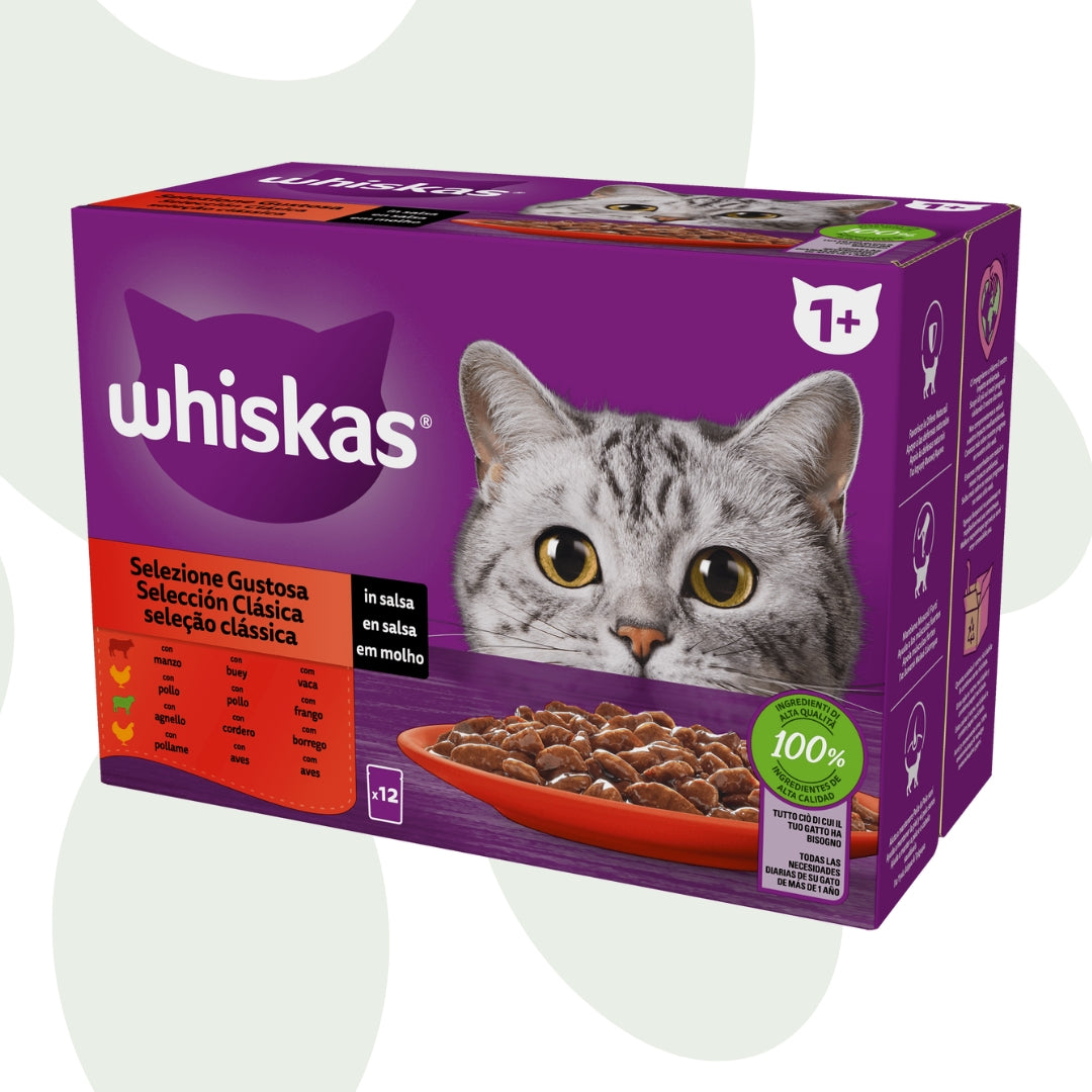 Whiskas Selezione Gustosa 12 pz - Bocconcini in salsa per gatti adulti